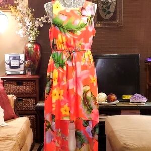 Paperdoll Floral-Coral Sundress (Lg.)